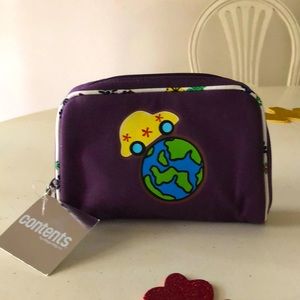 Purple Around the World Cosmetic Makeup Bag